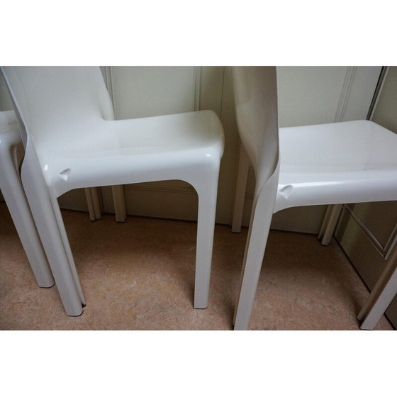 Image 1 of Set of 5 vintage Selene dining chairs by Vico Magistretti for Artemide, Italy 1967
