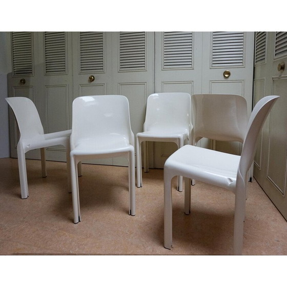 Image 1 of Set of 5 vintage Selene dining chairs by Vico Magistretti for Artemide, Italy 1967