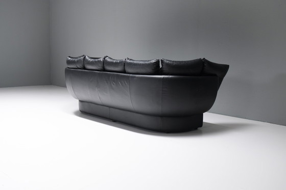 Image 1 of Stunning Champagne sofa in its original black leather by LEV & LEV Italy