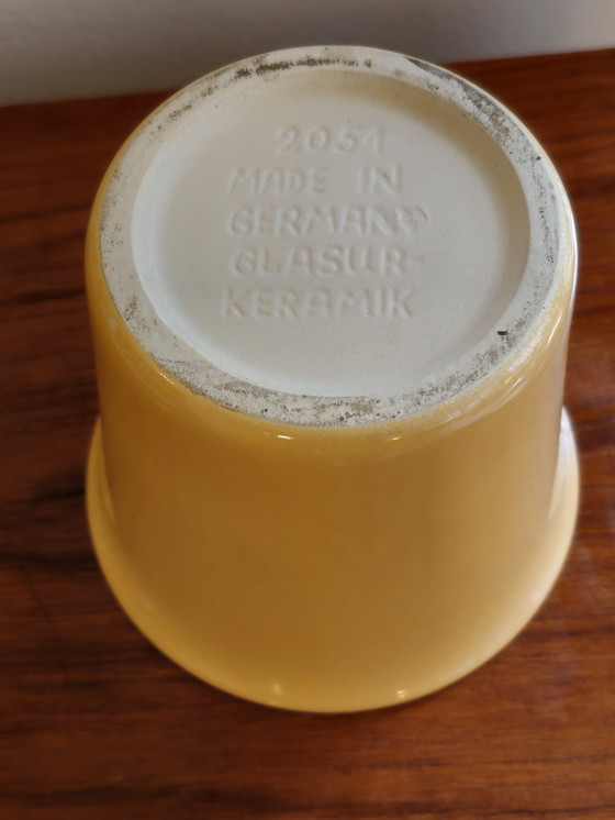 Image 1 of Vaso da fiori vintage Germania Glasur Keramik Pastel Orange Yellow