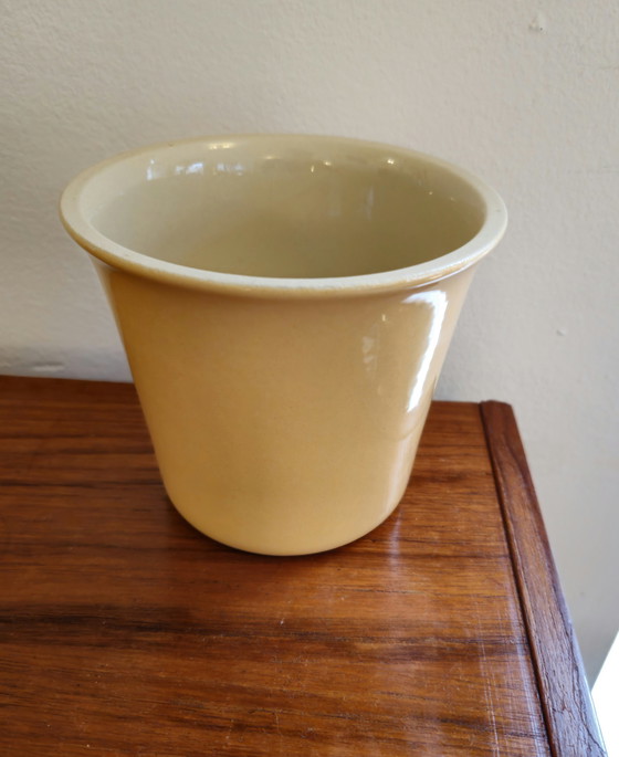 Image 1 of Vaso da fiori vintage Germania Glasur Keramik Pastel Orange Yellow
