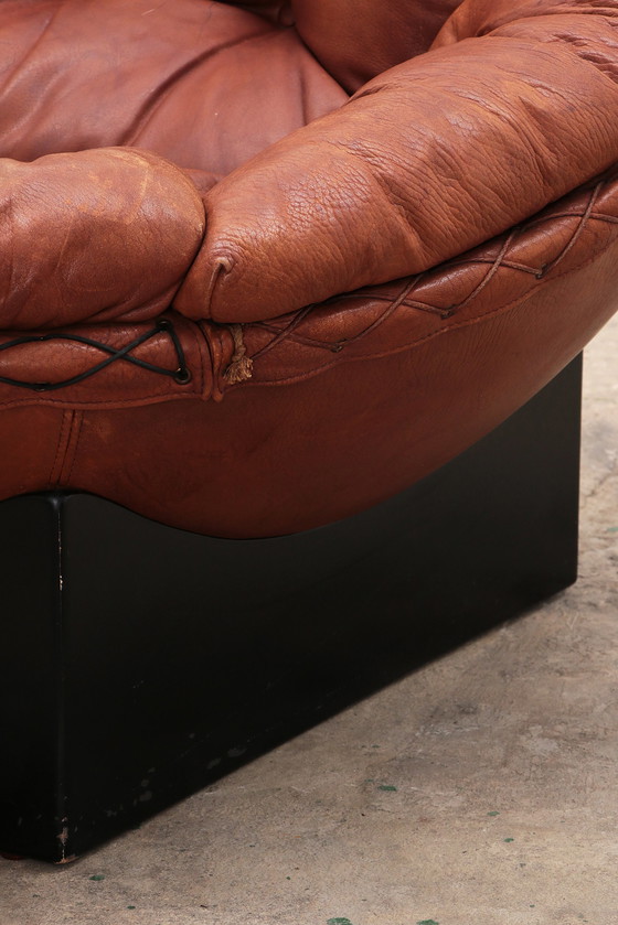 Image 1 of Juego de salón en color coñac de Illum Wikkelsø para Ryesberg Møbler, 1970