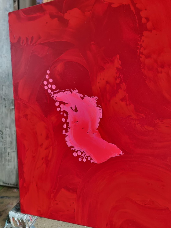 Image 1 of Frances Eckhardt Abstract red painting