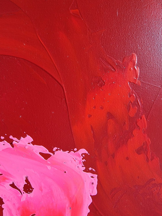 Image 1 of Frances Eckhardt Abstract red painting