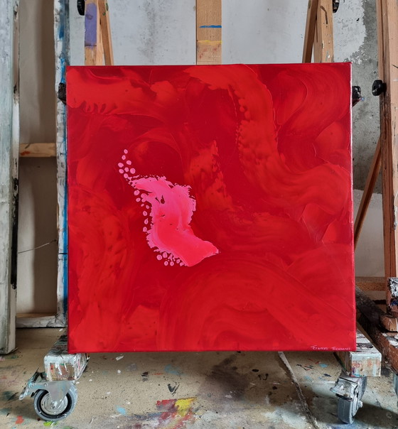 Image 1 of Frances Eckhardt Abstract red painting