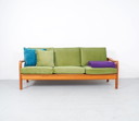 Lit de jour Juul Kristensen en teck, velours vert, 1960s