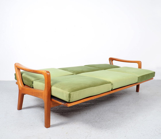 Image 1 of Juul Kristensen teak daybed green velvet, 1960s