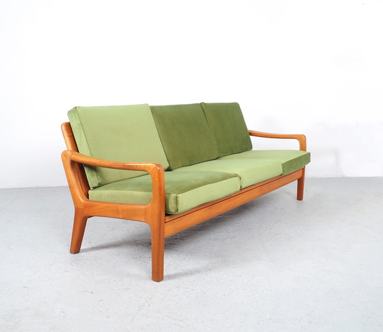 Image 1 of Juul Kristensen teak daybed green velvet, 1960s