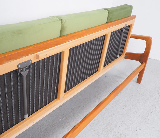 Image 1 of Juul Kristensen teak daybed green velvet, 1960s