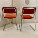 2x Vintage Tubular Frame Chairs, set
