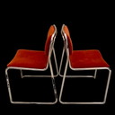 2x Vintage Tubular Frame Chairs, set