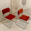 2x Vintage Tubular Frame Chairs, set