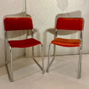 2x Vintage Tubular Frame Chairs, set