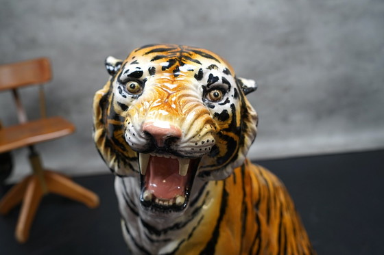 Image 1 of Large hand-painted Italian tiger, 1970s