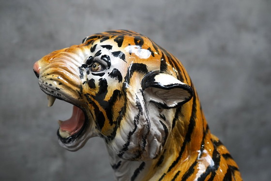 Image 1 of Large hand-painted Italian tiger, 1970s