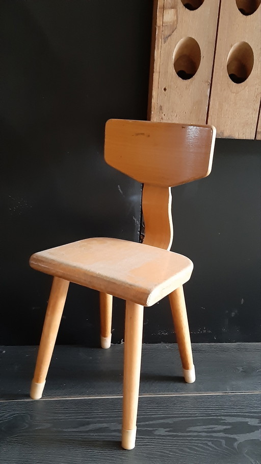 Schilte wooden children's chair, vintage 1960s