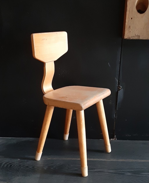 Schilte wooden children's chair, vintage 1960s