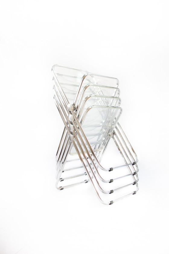 Image 1 of 4x Castelli Giancarlo Piretti Clear Plia chairs