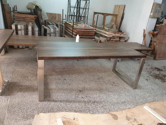 Image 1 of Vassali table with solid walnut wood top