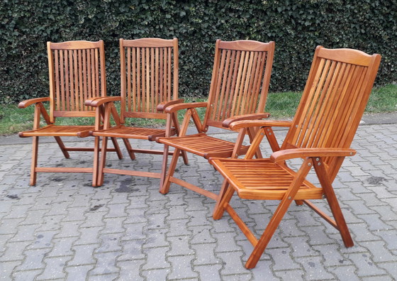 Image 1 of 2 chaises de plage en teck Sunyard Veronica