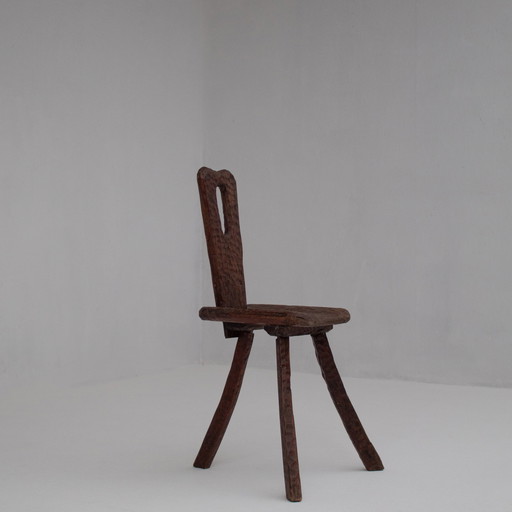 French Brutalist Tripod Chair