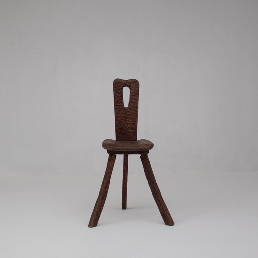 French Brutalist Tripod Chair