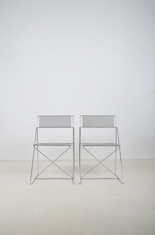 Set of X-Line Chairs Designed By Niels Jørgen Haugesen For Hybodan, '70