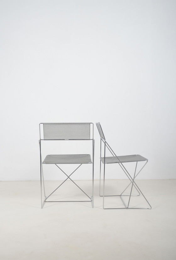 Image 1 of Set of X-Line Chairs Designed By Niels Jørgen Haugesen For Hybodan, '70