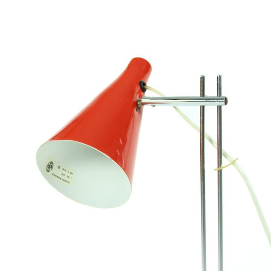 Image 1 of Vintage red lacquered metal table lamp by Josef Hurka for Lidokov, Czechoslovakia 1960
