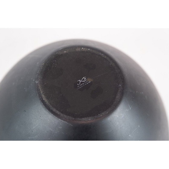 Image 1 of Vintage black metal and red enamel krenit bowl by Herbert Krenchel, 1960