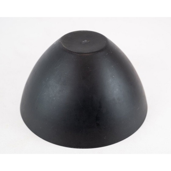 Image 1 of Vintage black metal and red enamel krenit bowl by Herbert Krenchel, 1960