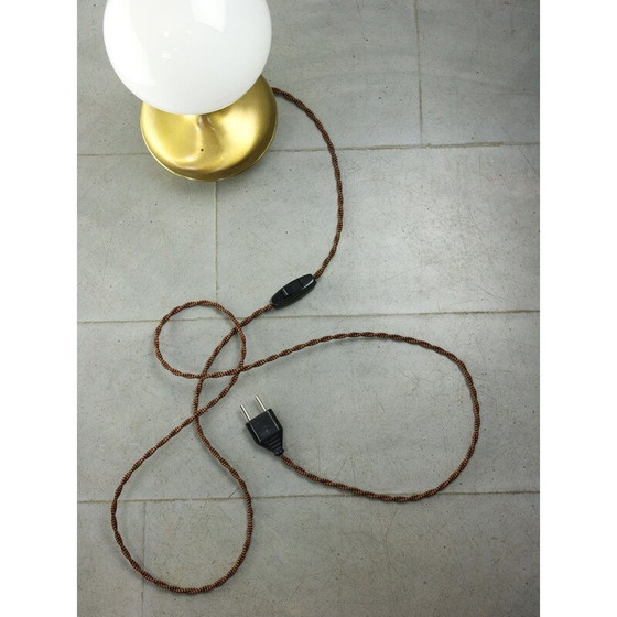 Image 1 of Lampada da tavolo vintage in ottone e vetro opalino, Italia