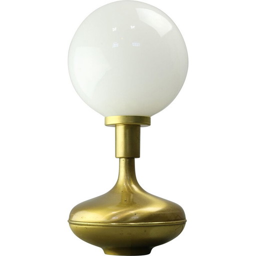 Vintage table lamp in brass and opaline glass, Italy