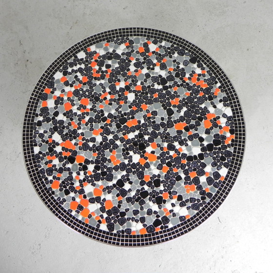 Image 1 of Round Tile Table With Mosaic, Dining Table, Kitchen Table, 1950s