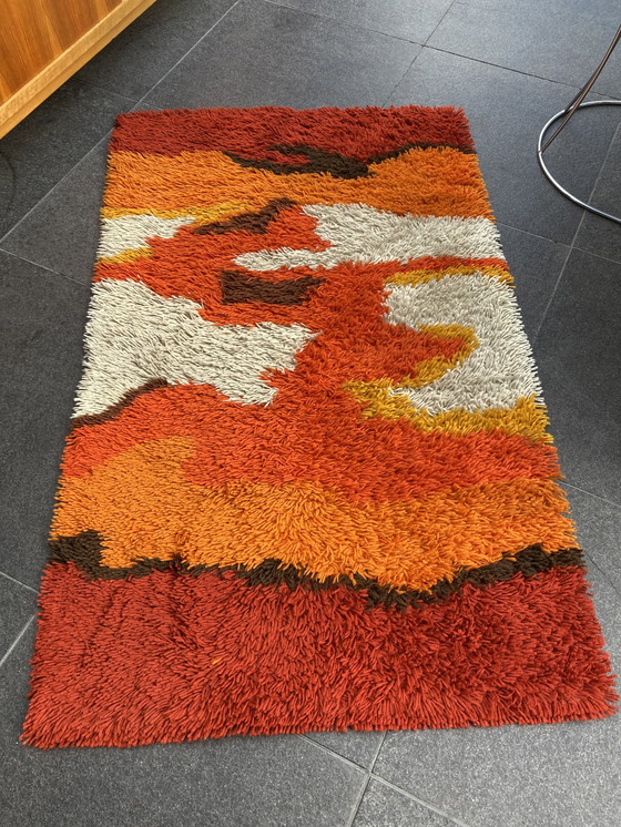 Image 1 of Space Age Rug. Orange