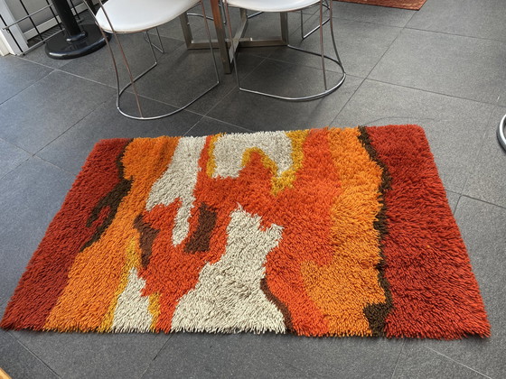 Image 1 of Space Age Rug. Orange