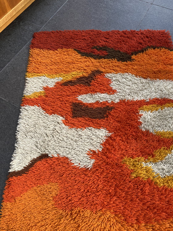 Image 1 of Space Age Rug. Orange