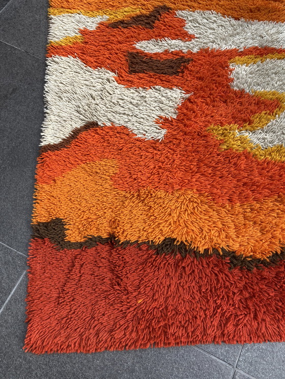 Image 1 of Space Age Rug. Orange