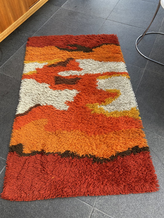 Image 1 of Space Age Rug. Orange