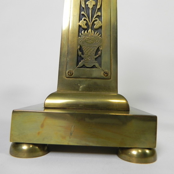 Image 1 of Set Of 2 Brass Art Nouveau Candlesticks, Around 1910