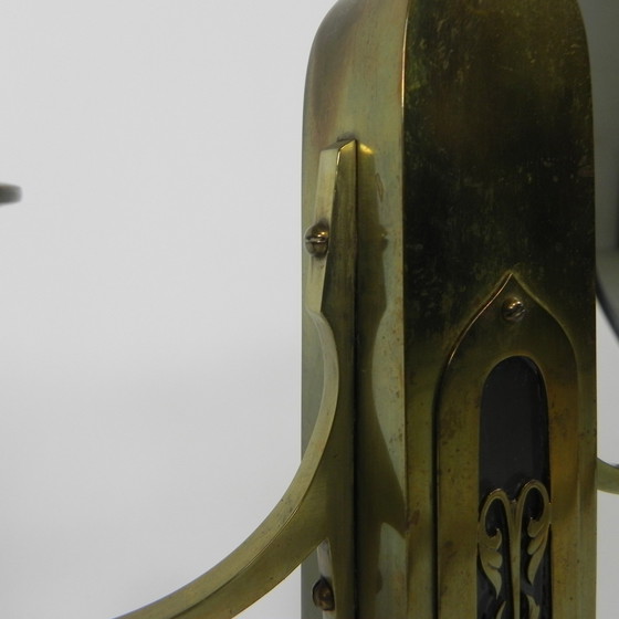 Image 1 of Set Of 2 Brass Art Nouveau Candlesticks, Around 1910