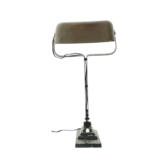 Image 1 of Art Deco Desk Lamp Notary Lamp Erpe Model 52 Wrought Iron Bakelite