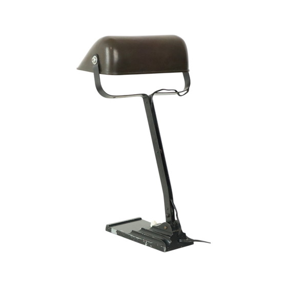 Image 1 of Art Deco Desk Lamp Notary Lamp Erpe Model 52 Wrought Iron Bakelite
