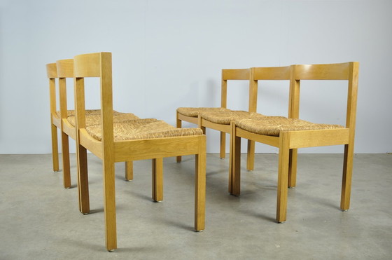Image 1 of Azs / Vintage Oak Dining Chairs (6) / Gerard Geytenbeek / 1960S Netherlands