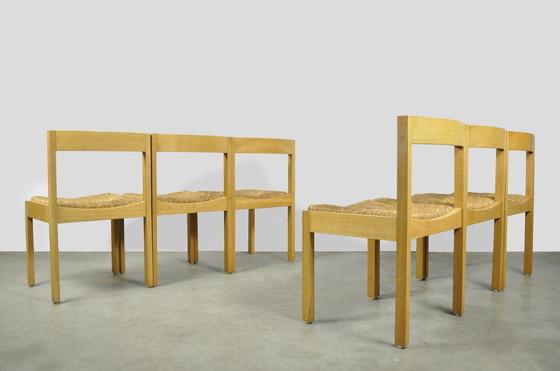 Image 1 of Azs / Vintage Oak Dining Chairs (6) / Gerard Geytenbeek / 1960S Netherlands