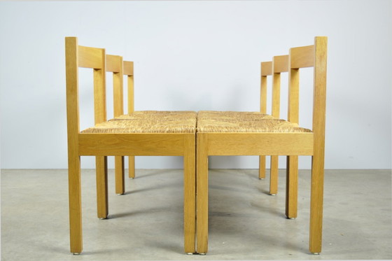 Image 1 of Azs / Vintage Oak Dining Chairs (6) / Gerard Geytenbeek / 1960S Netherlands