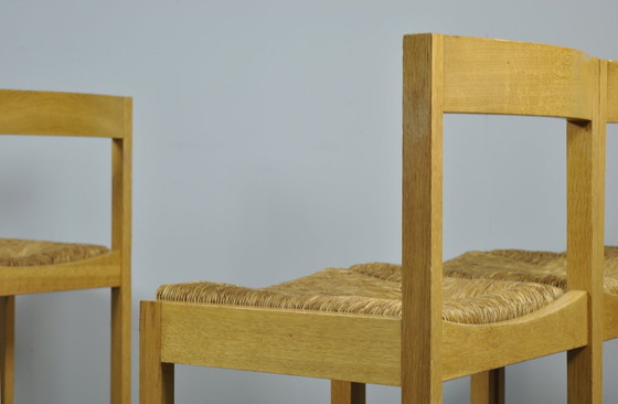 Image 1 of Azs / Vintage Oak Dining Chairs (6) / Gerard Geytenbeek / 1960S Netherlands