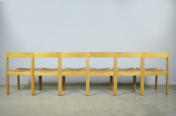 Image 1 of Azs / Vintage Oak Dining Chairs (6) / Gerard Geytenbeek / 1960S Netherlands