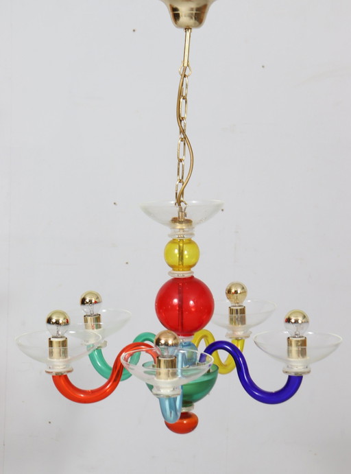  Murano glass chandelier/ceiling lamp, Italy, 1980s