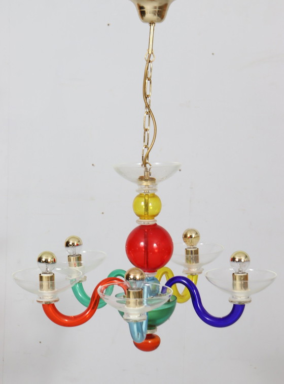 Image 1 of  Murano glass chandelier/ceiling lamp, Italy, 1980s